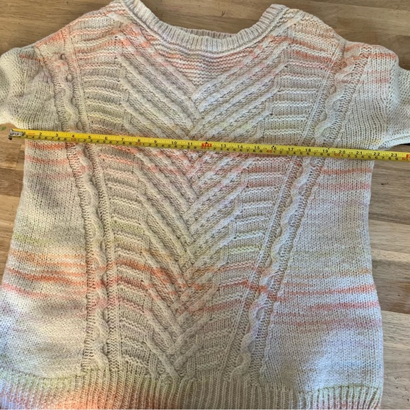 American Eagle Outfitters Cream And Pastel Rainbow Stripe Sweater M - Picture 3 of 8